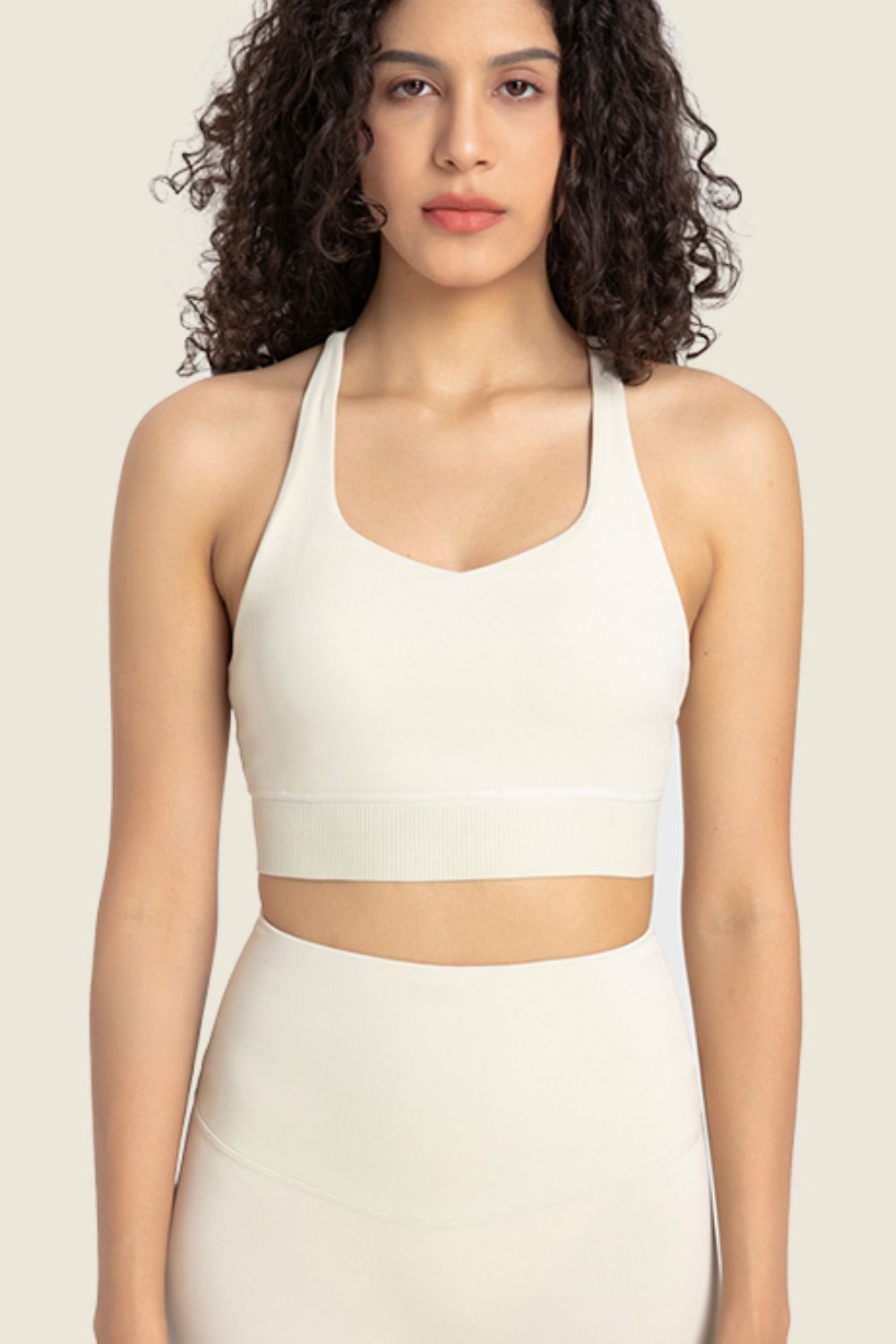 Feel Like Skin Racerback Halter Neck Sports Bra